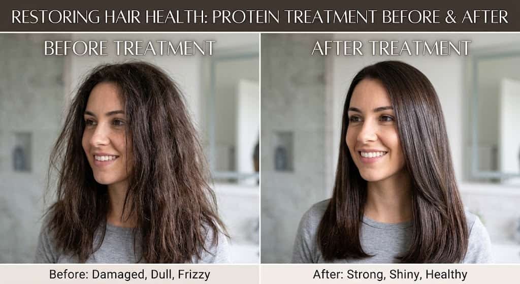 Hair Protein Treatment Before and After